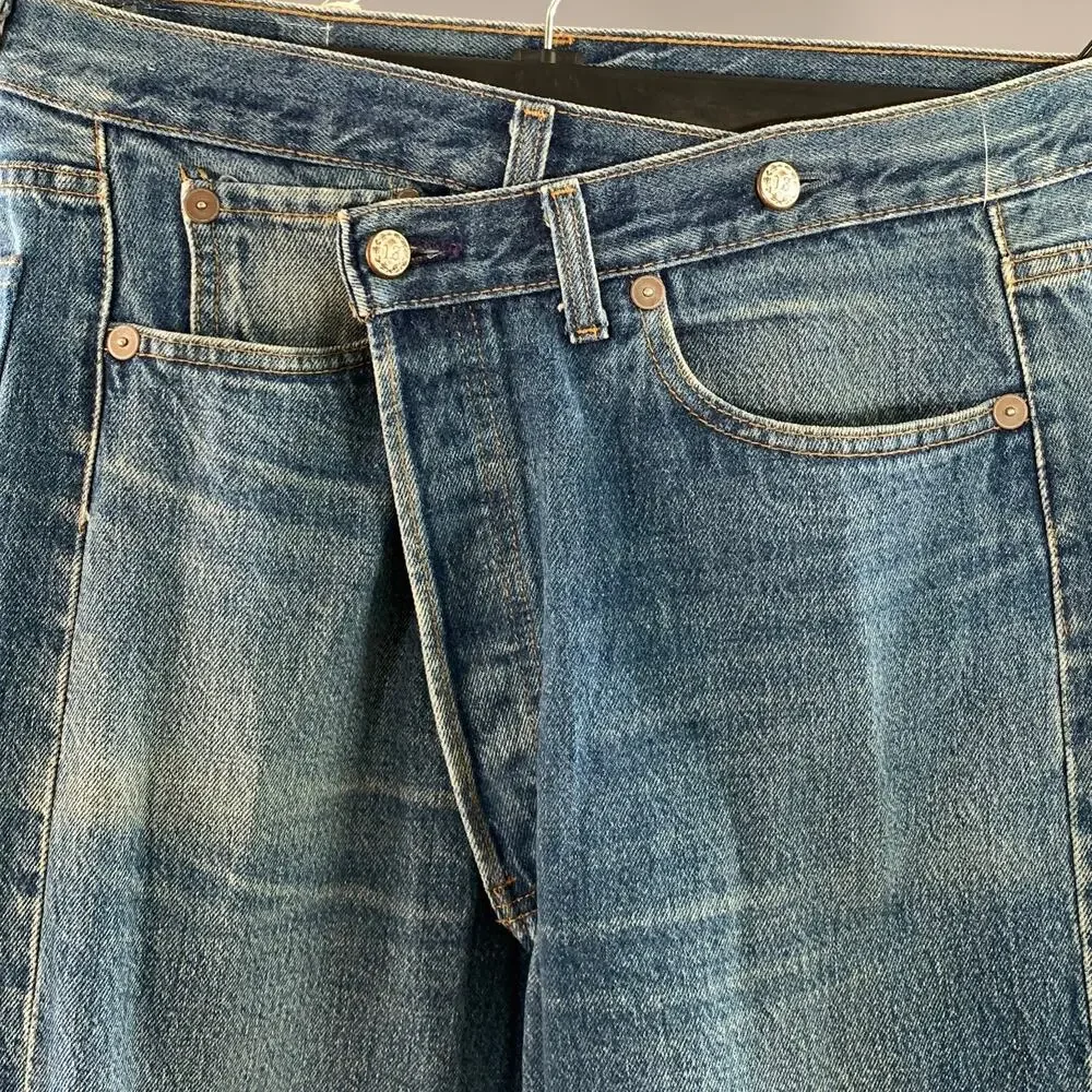 R13 Size 30 Blue Wash Cotton Button Fly Jeans